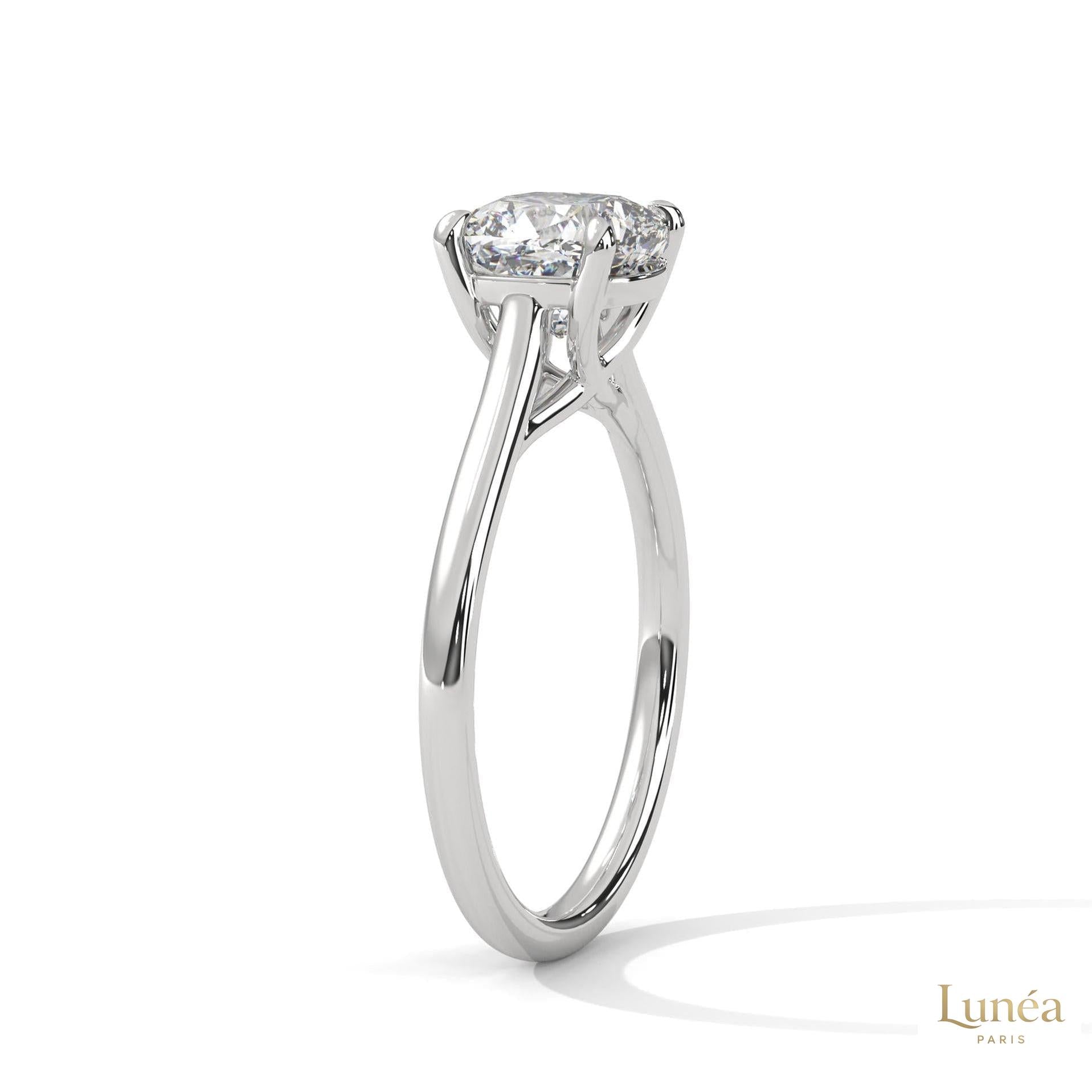 2 Ct. Cushion-Cut Solitaire Lab Diamond Ring