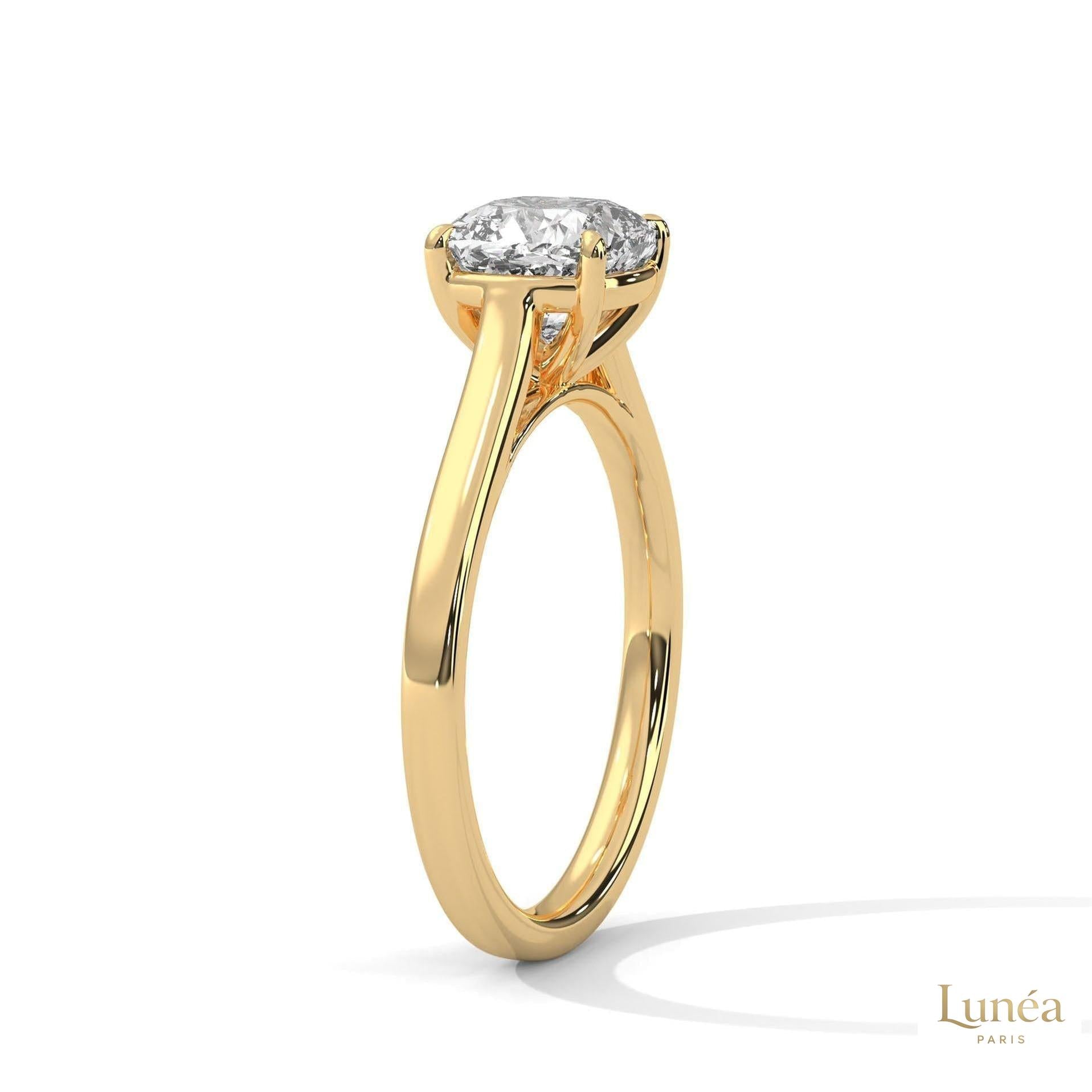 2 Ct. Cushion-Cut Solitaire Lab Diamond Ring