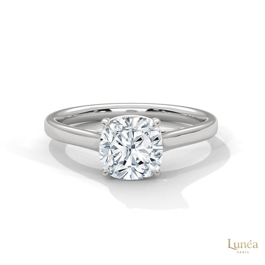 2 Ct. Cushion-Cut Solitaire Lab Diamond Ring