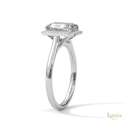 2 Ct. Emerald-Cut Lab Diamond Halo Ring