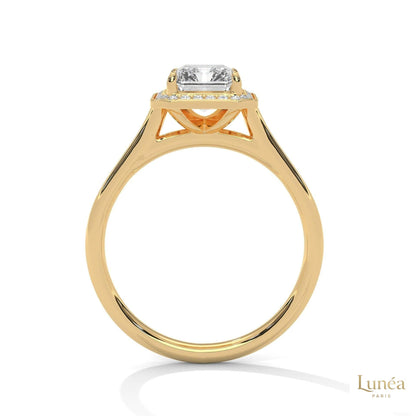 2 Ct. Emerald-Cut Lab Diamond Halo Ring
