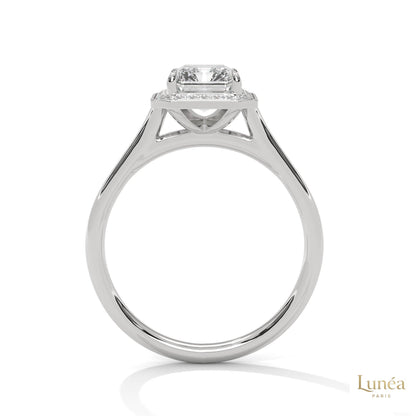 2 Ct. Emerald-Cut Lab Diamond Halo Ring