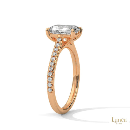 2 Ct. Emerald Cut Lab Diamond Ring