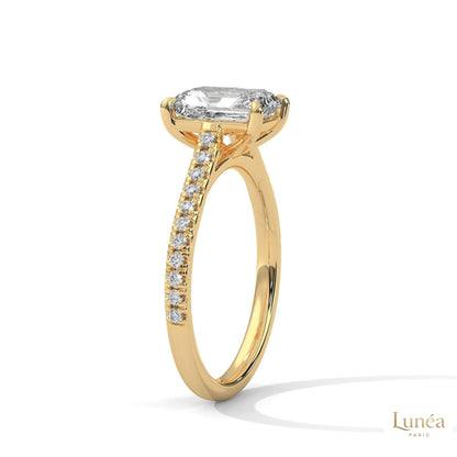 2 Ct. Emerald Cut Lab Diamond Ring
