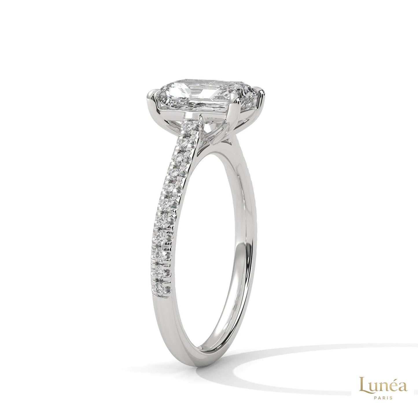 2 Ct. Emerald Cut Lab Diamond Ring