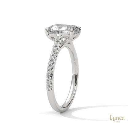 2 Ct. Emerald Cut Lab Diamond Ring