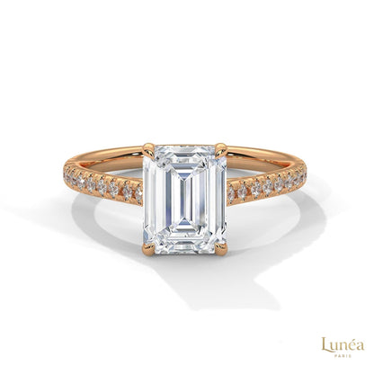 2 Ct. Emerald Cut Lab Diamond Ring