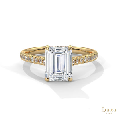 2 Ct. Emerald Cut Lab Diamond Ring