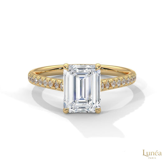 2 Ct. Emerald Cut Lab Diamond Ring