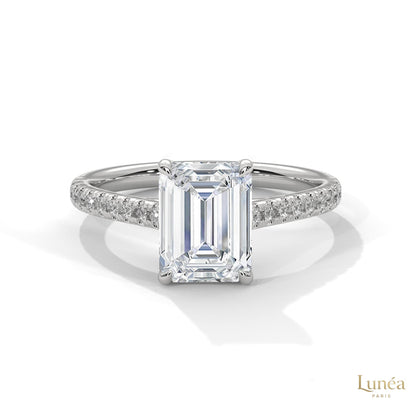 2 Ct. Emerald Cut Lab Diamond Ring