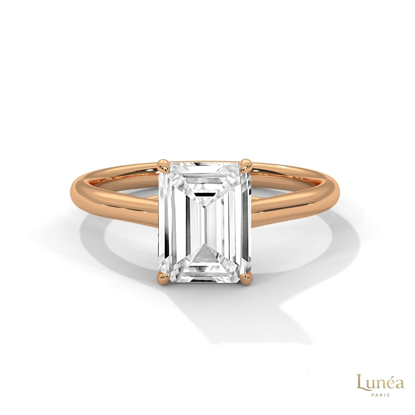 2 Ct. Emerald-Cut Solitaire Lab Diamond Ring
