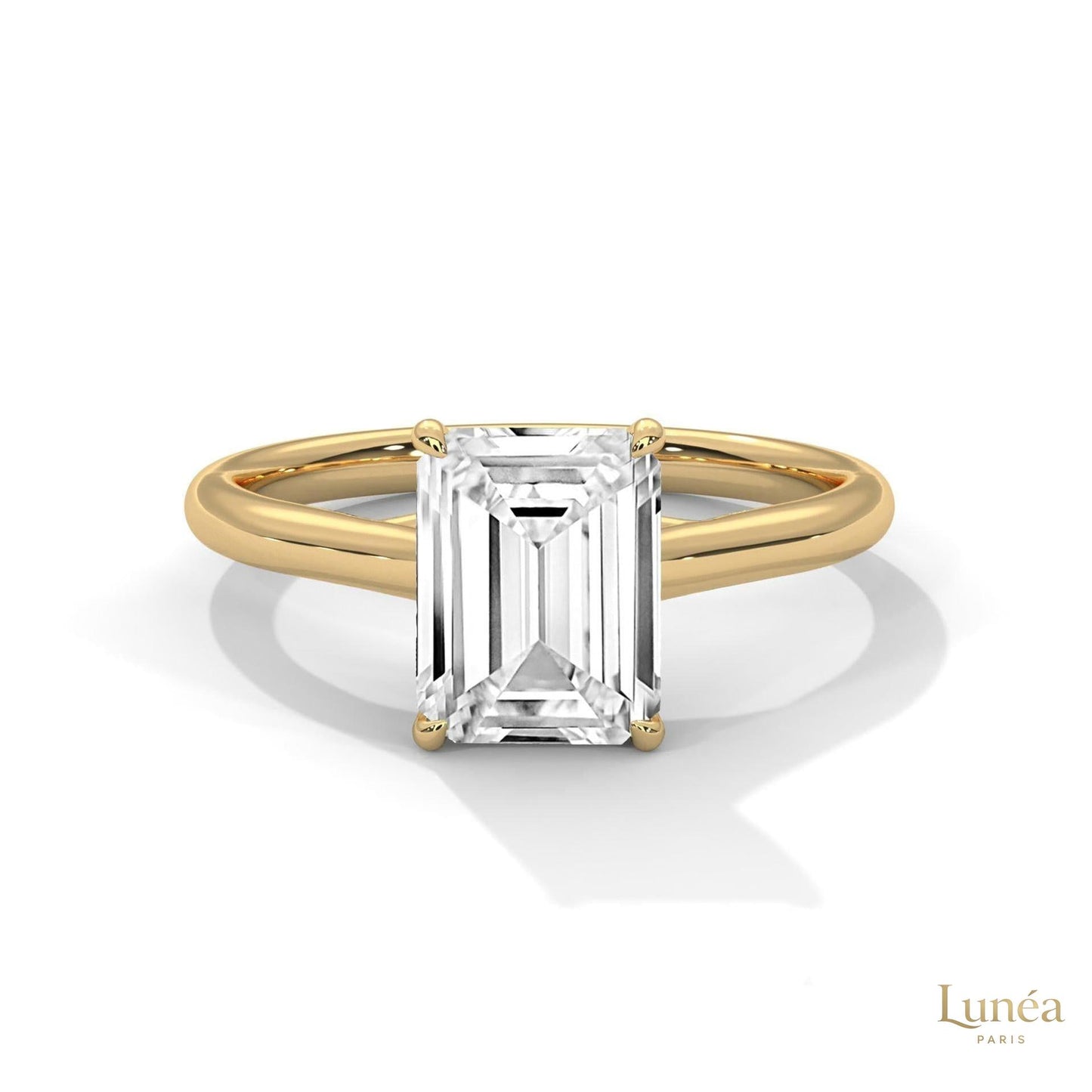 2 Ct. Emerald-Cut Solitaire Lab Diamond Ring
