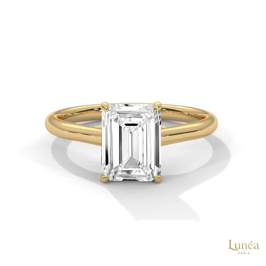 2 Ct. Emerald-Cut Solitaire Lab Diamond Ring