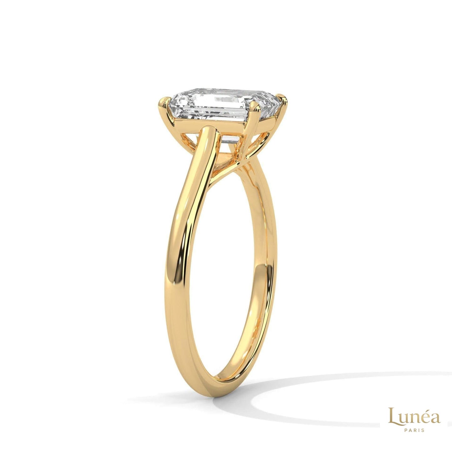 2 Ct. Emerald-Cut Solitaire Lab Diamond Ring