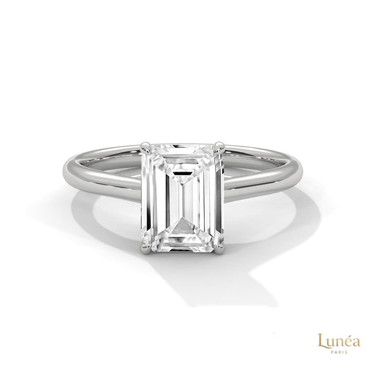 2 Ct. Emerald-Cut Solitaire Lab Diamond Ring