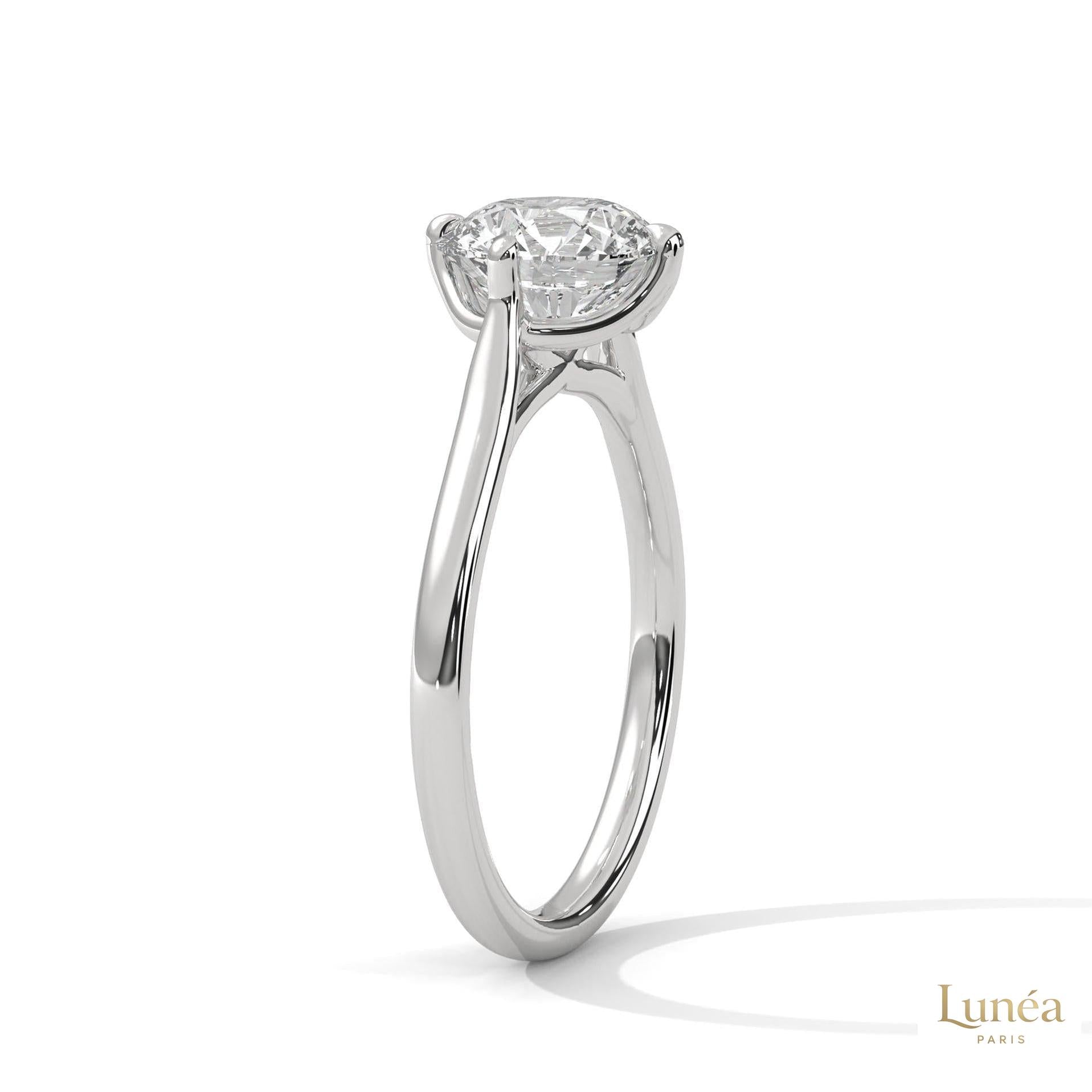 2 Ct. Floating Solitaire Lab Diamond Engagement Ring