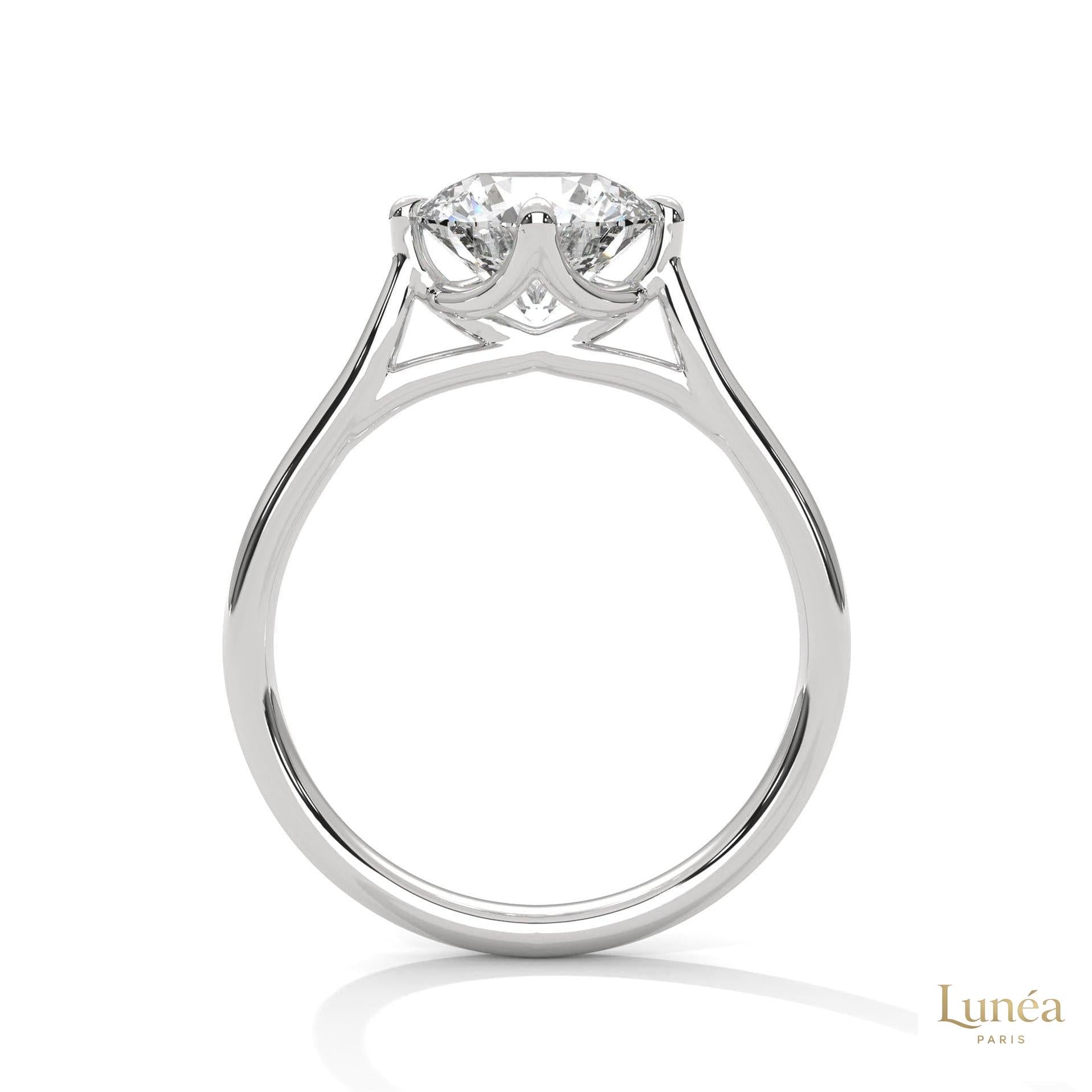 2 Ct. Floating Solitaire Lab Diamond Engagement Ring