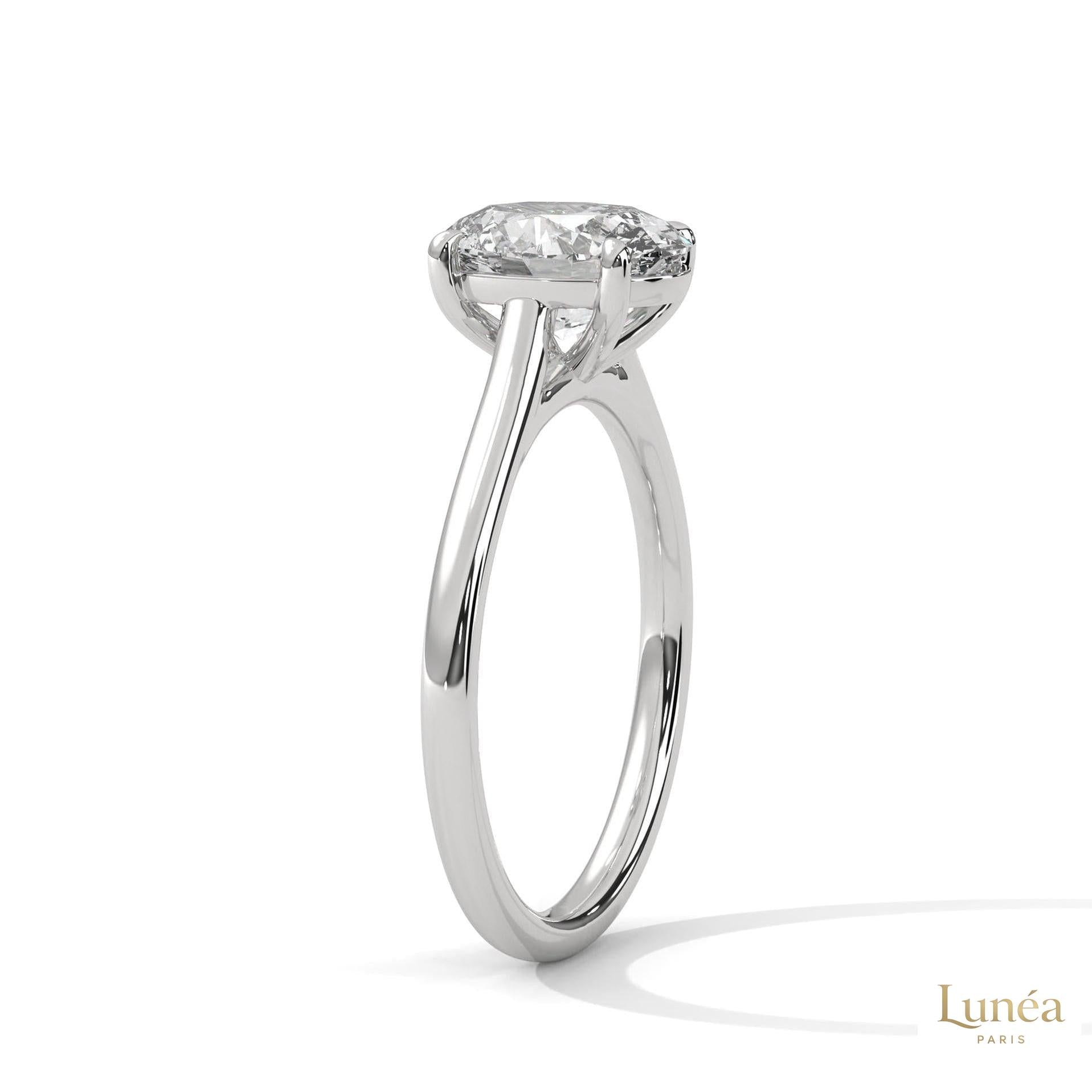 2 Ct. Oval Solitaire Lab Diamond Ring