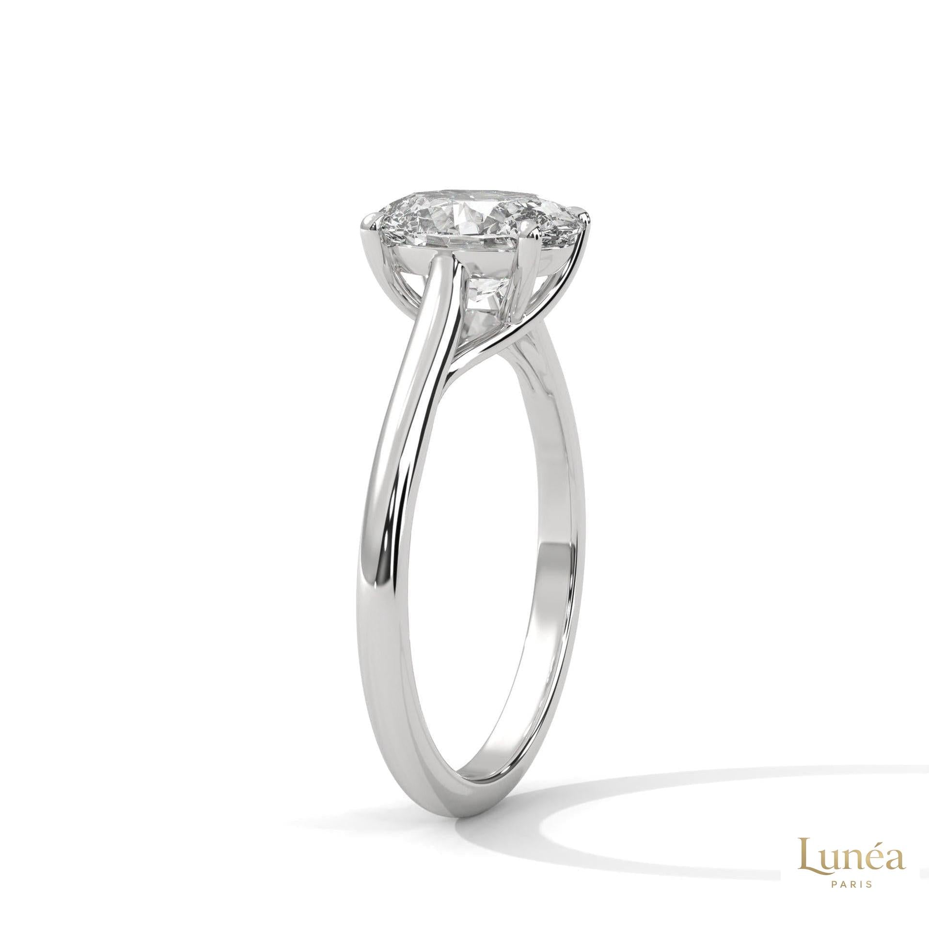 2 Ct. Oval Solitaire Lab Diamond Ring