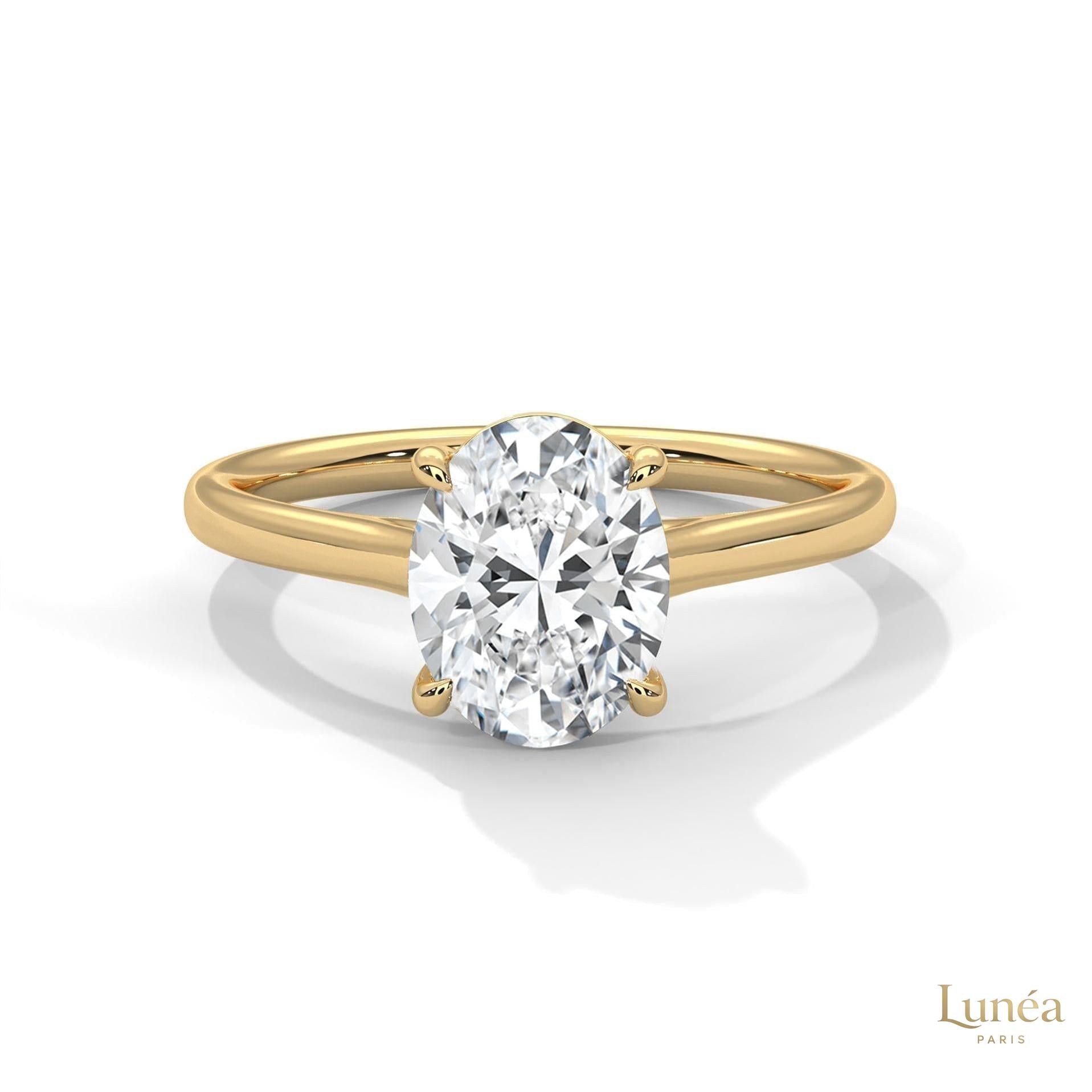 2 Ct. Oval Solitaire Lab Diamond Ring