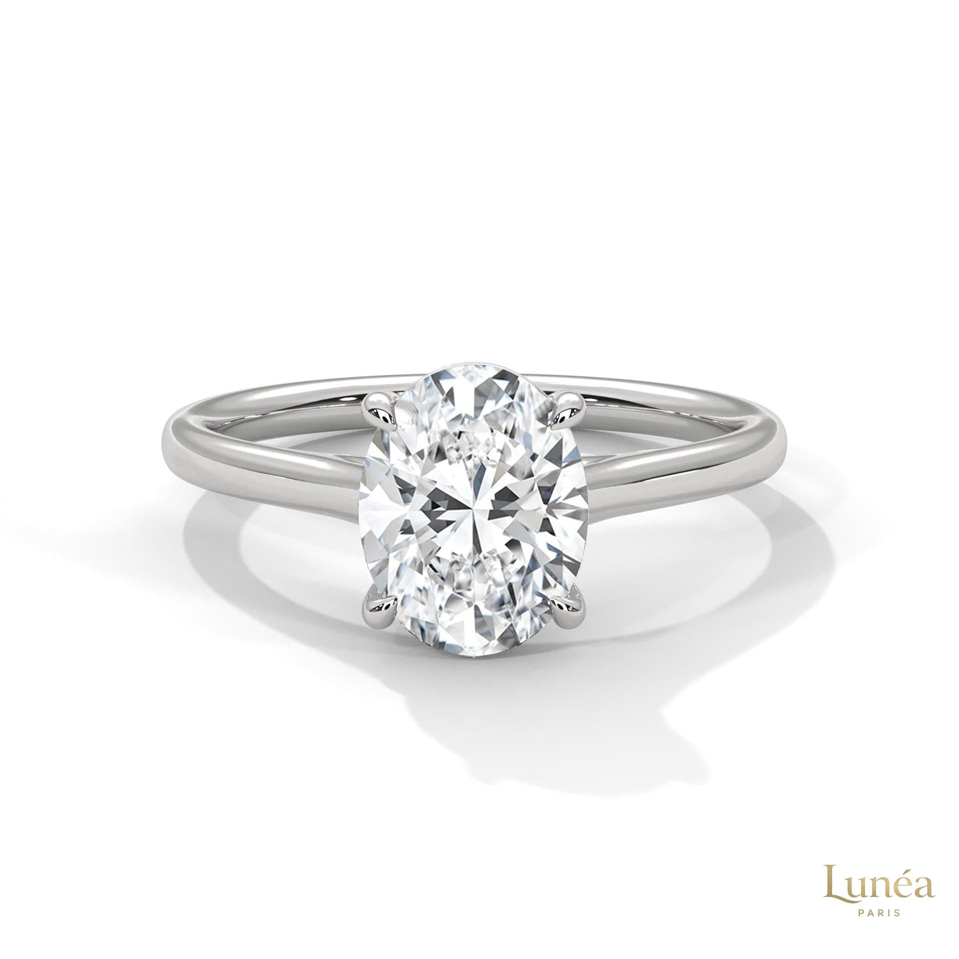 2 Ct. Oval Solitaire Lab Diamond Ring