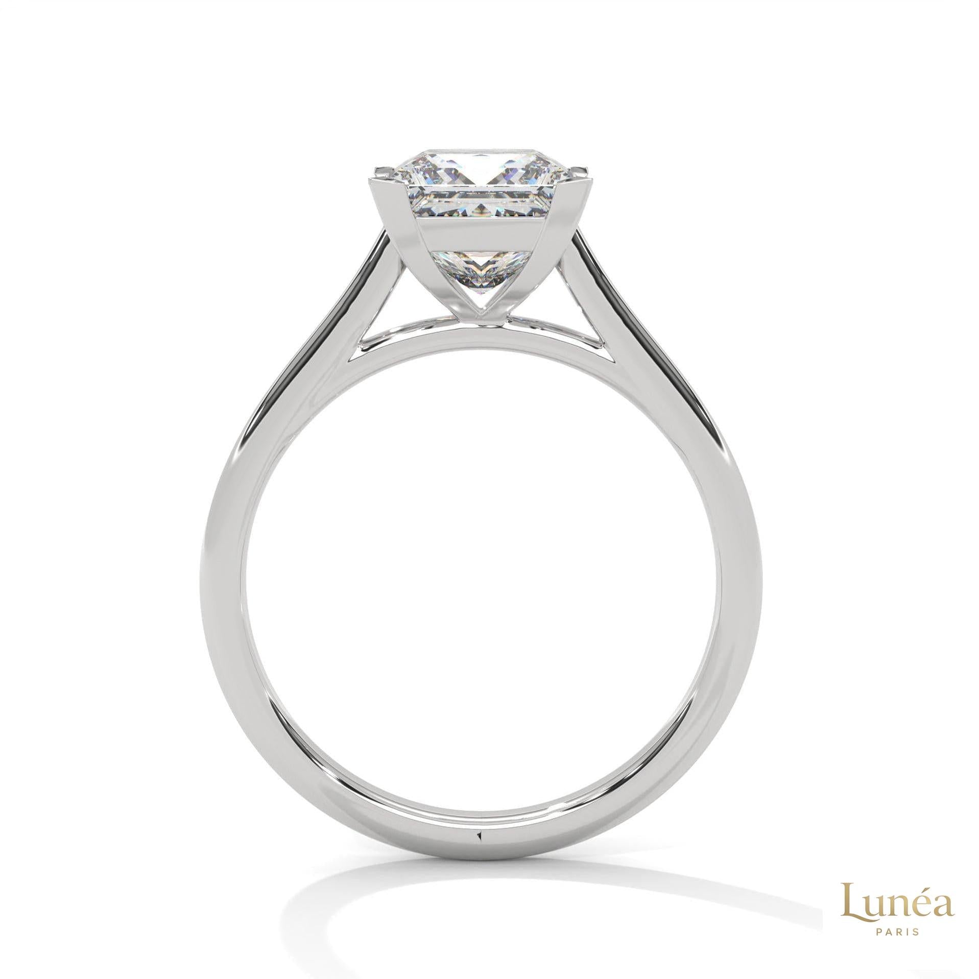 2 Ct. Princess-Cut Solitaire Lab Diamond Ring