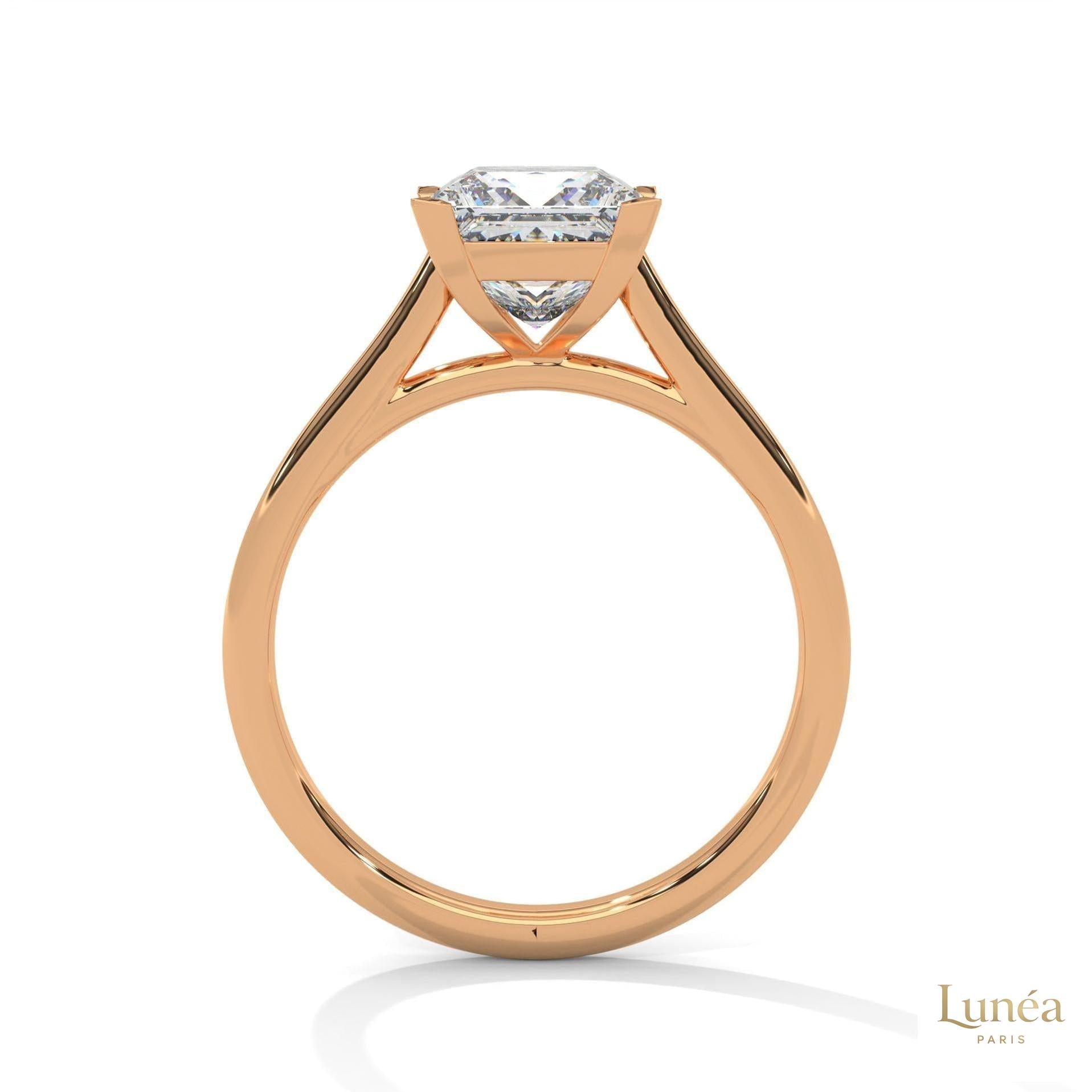 2 Ct. Princess-Cut Solitaire Lab Diamond Ring