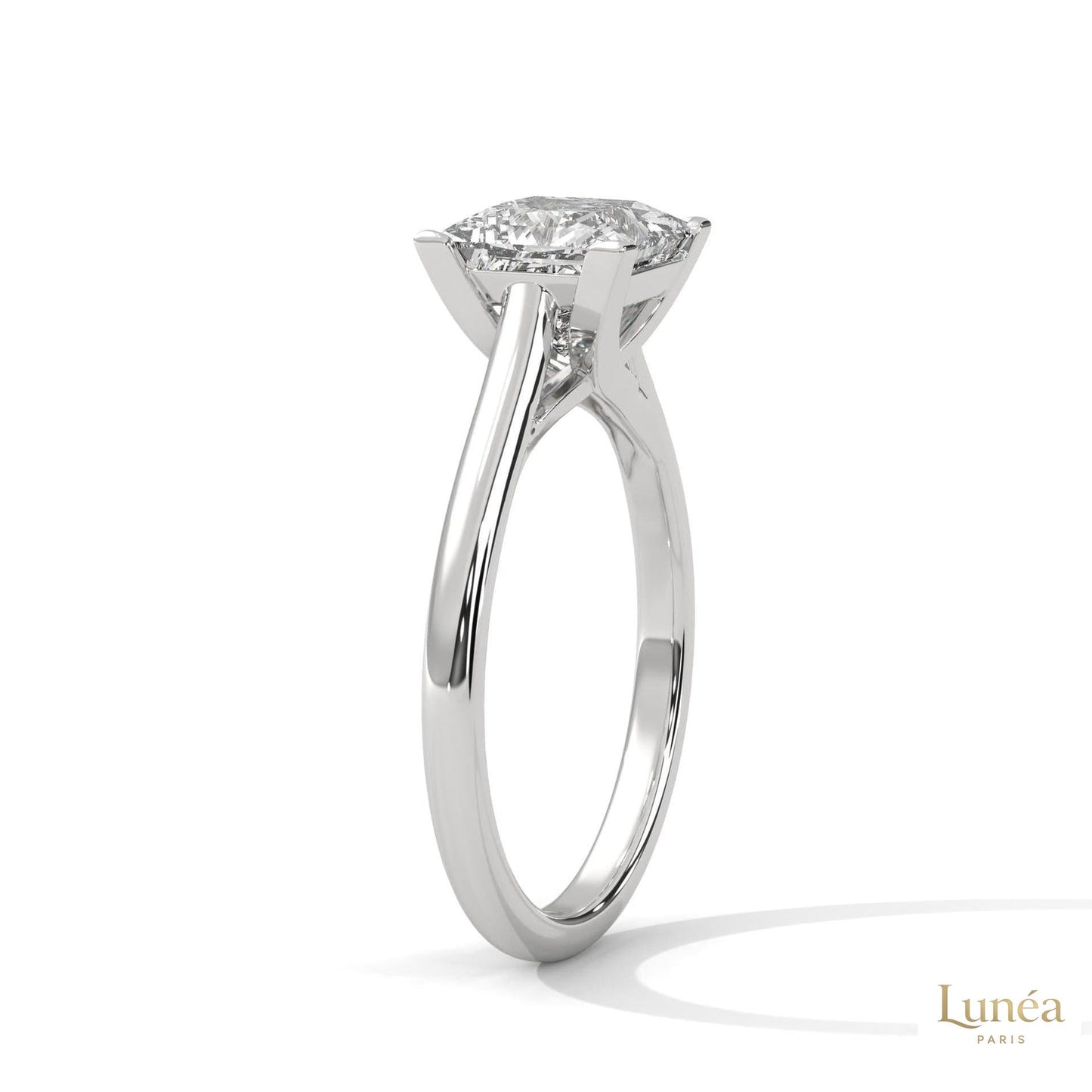 2 Ct. Princess-Cut Solitaire Lab Diamond Ring