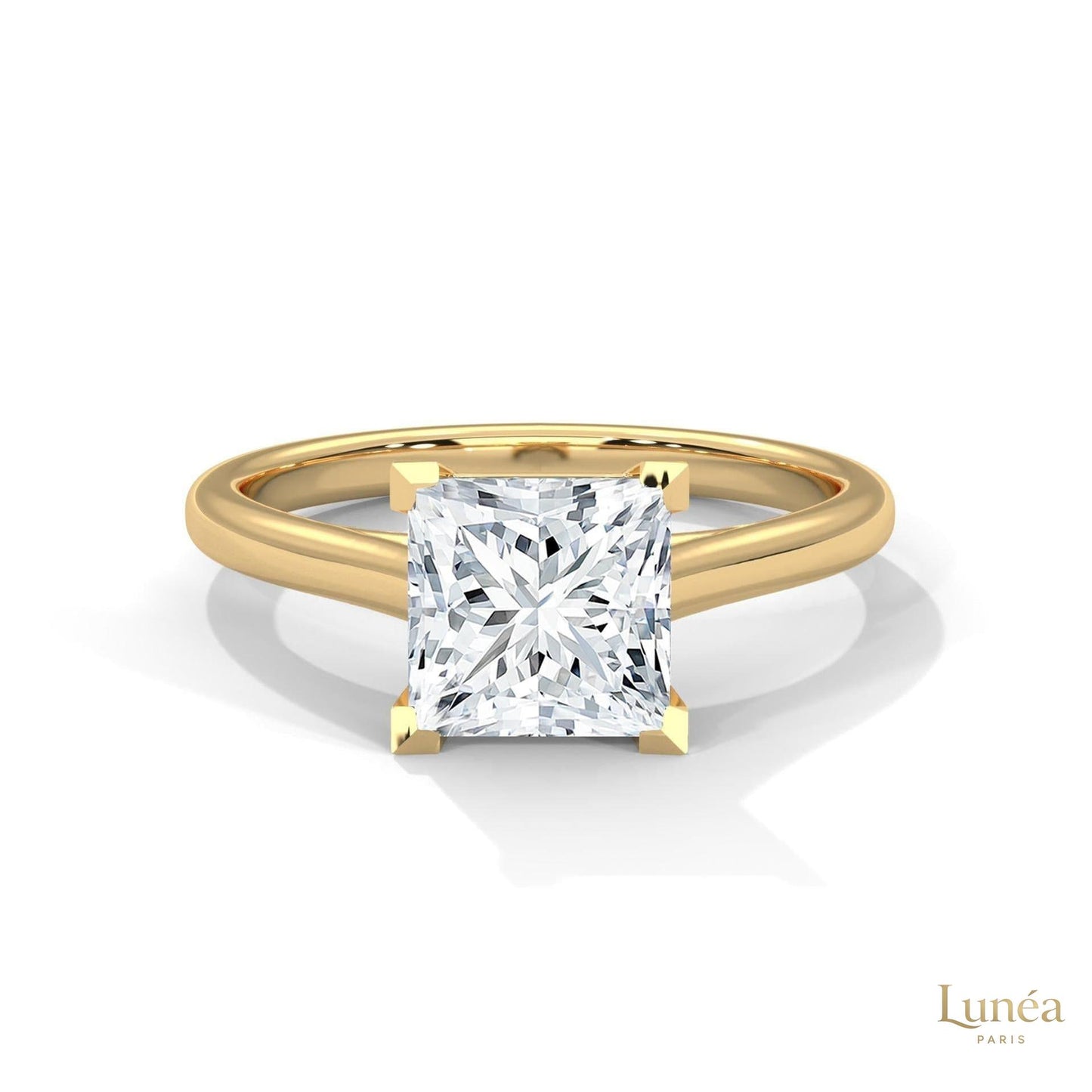 2 Ct. Princess-Cut Solitaire Lab Diamond Ring