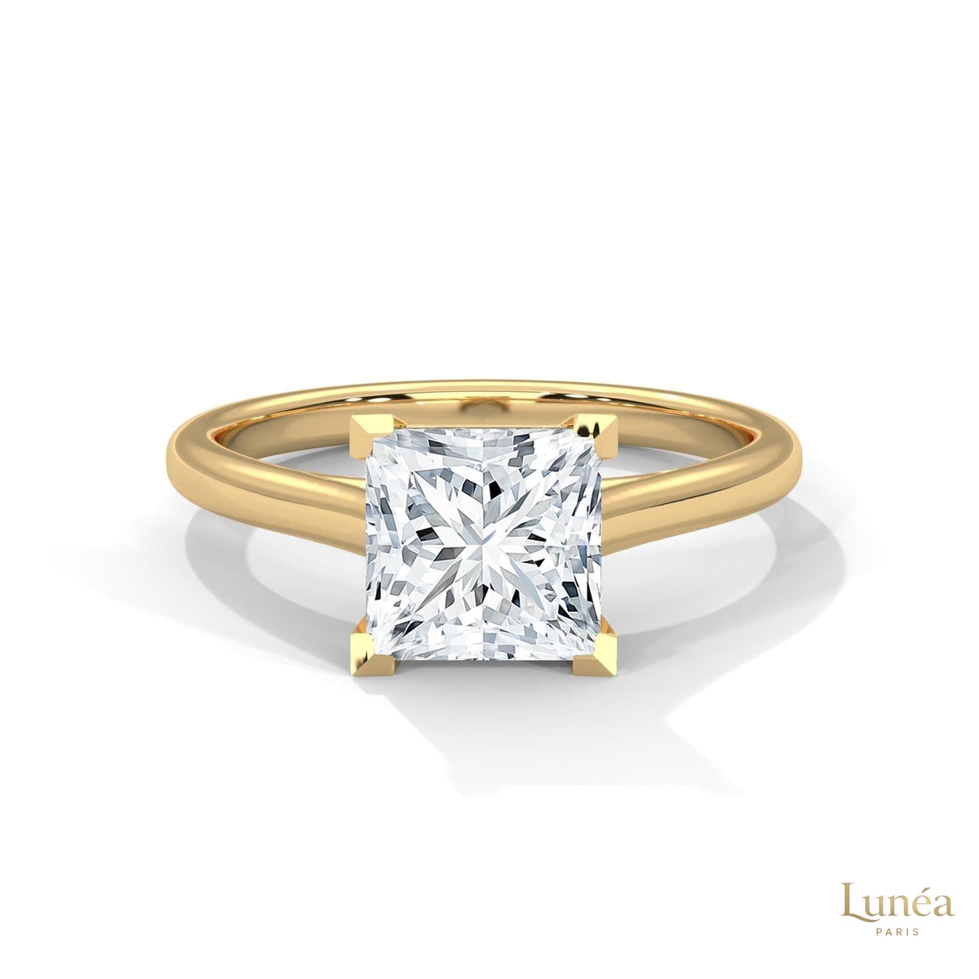 2 Ct. Princess-Cut Solitaire Lab Diamond Ring
