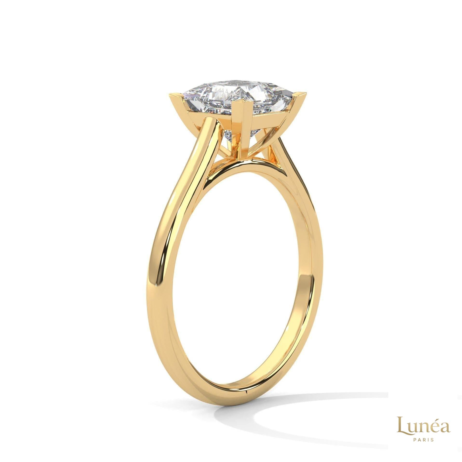 2 Ct. Princess-Cut Solitaire Lab Diamond Ring