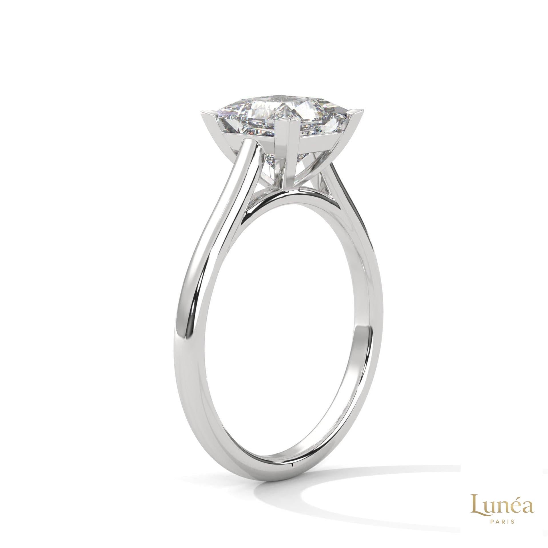 2 Ct. Princess-Cut Solitaire Lab Diamond Ring