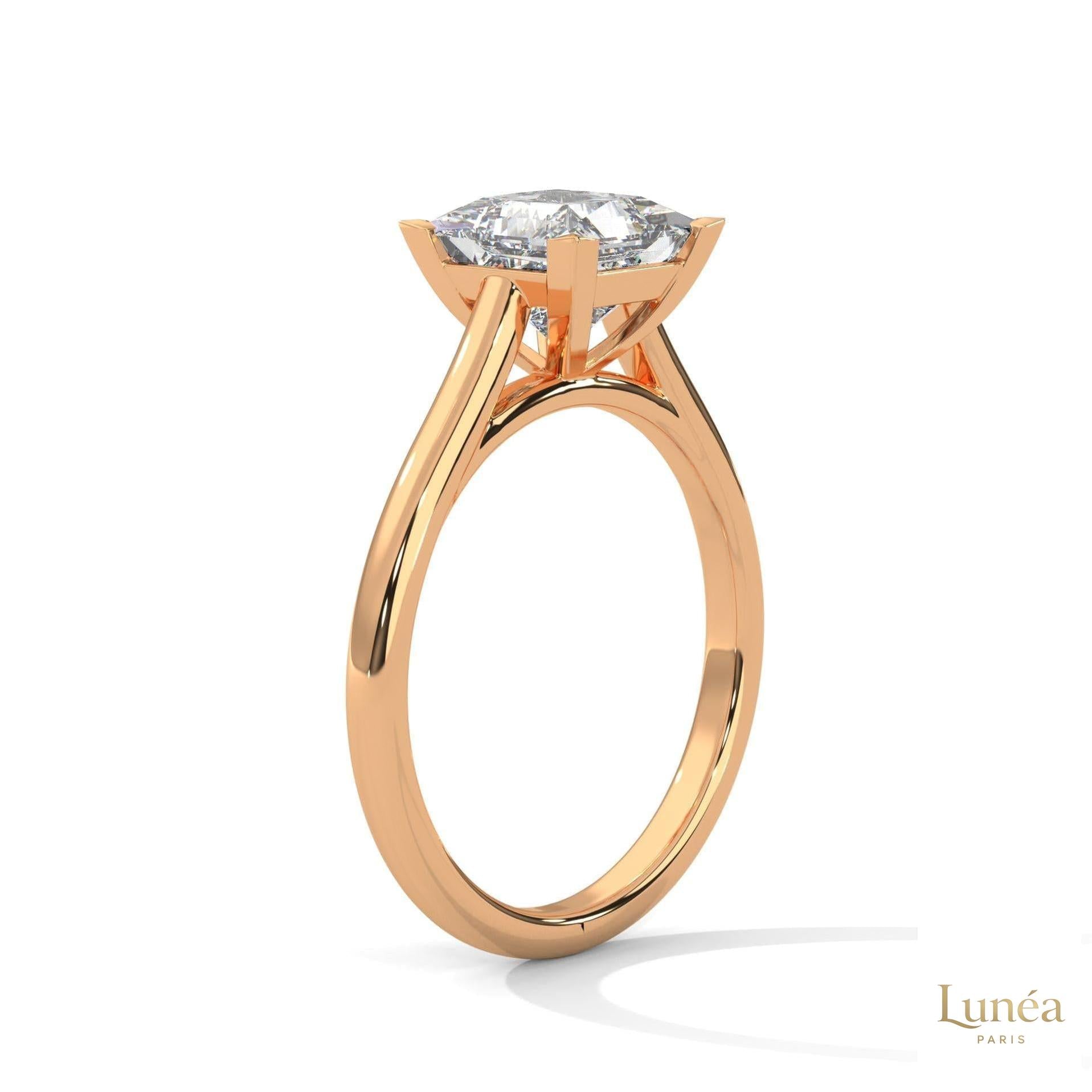 2 Ct. Princess-Cut Solitaire Lab Diamond Ring