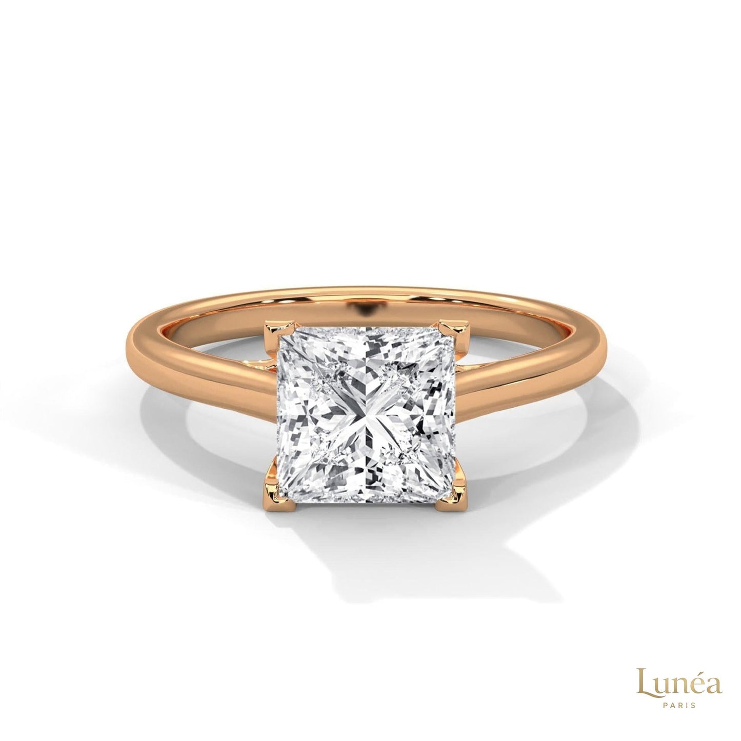 2 Ct. Princess-Cut Solitaire Lab Diamond Ring