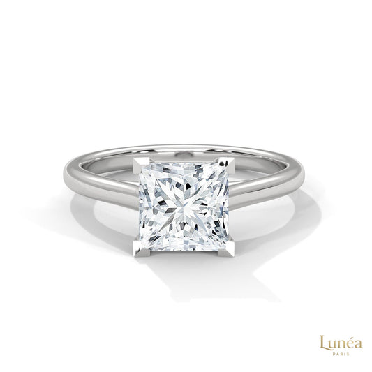 2 Ct. Princess-Cut Solitaire Lab Diamond Ring