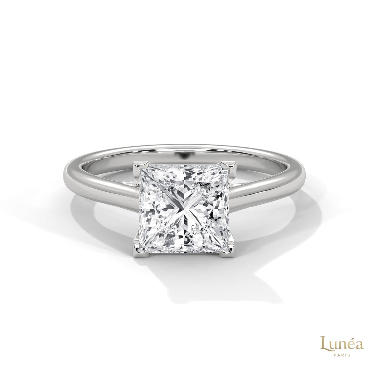 2 Ct. Princess-Cut Solitaire Lab Diamond Ring