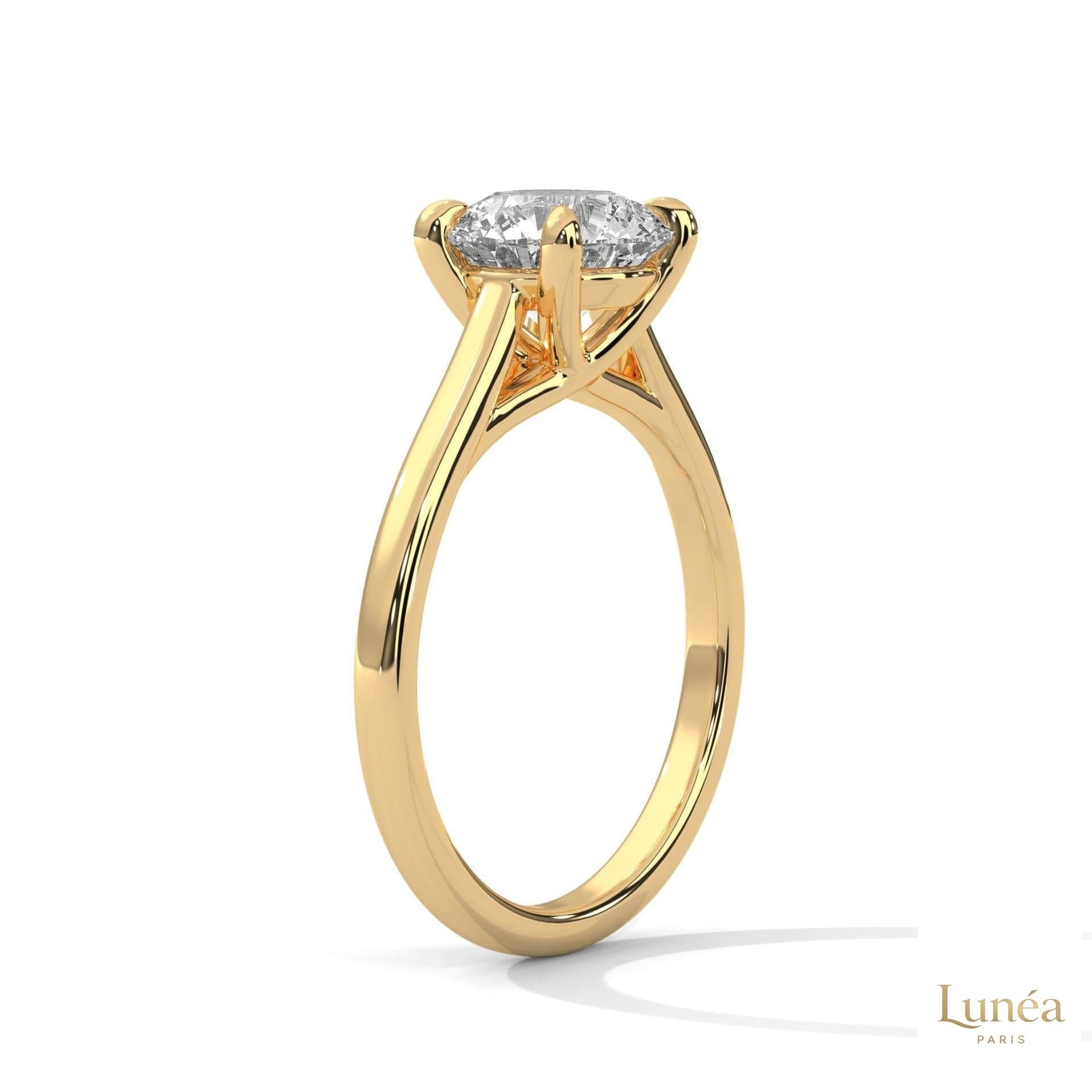 2 Ct. Round Lab Diamond Solitaire Ring