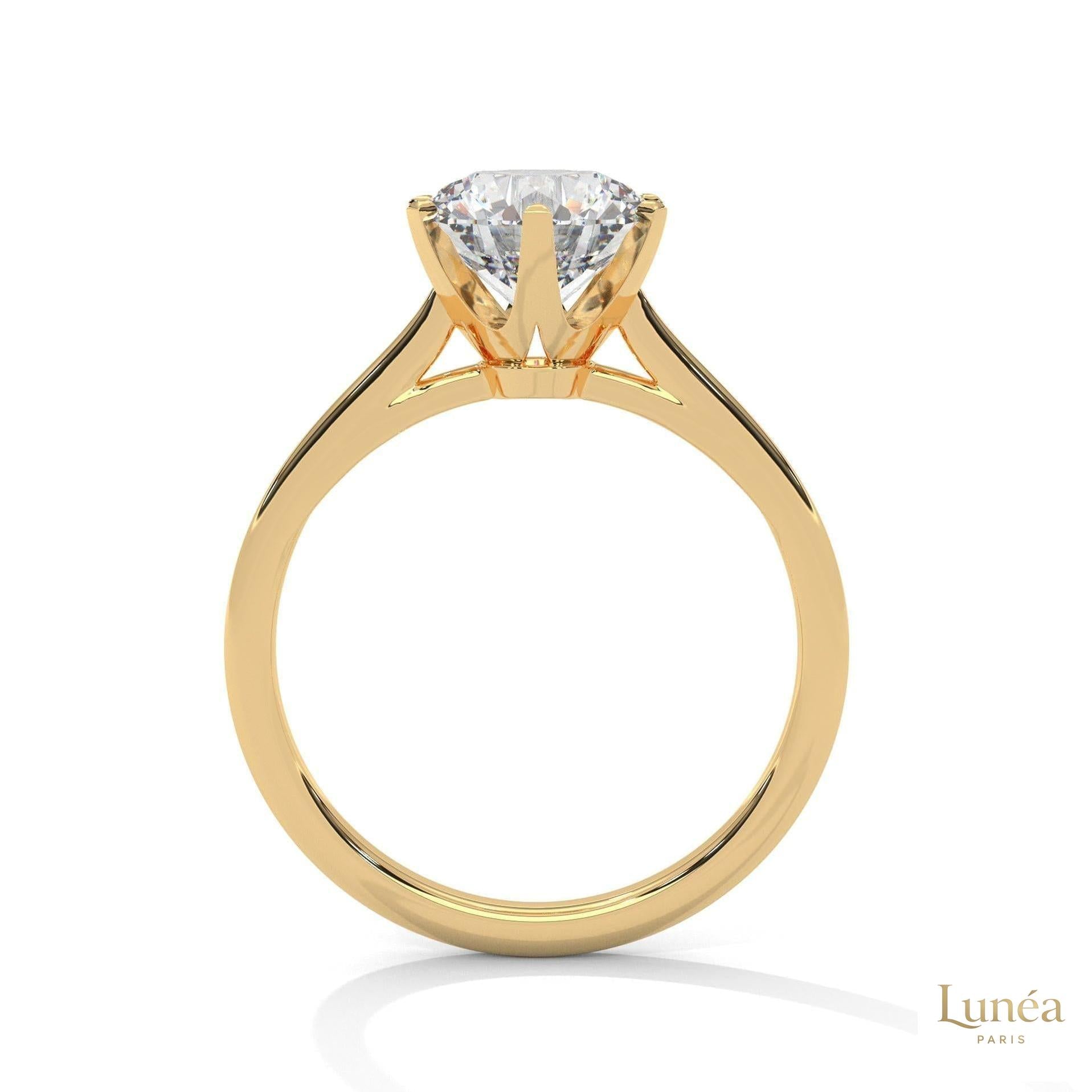 2 Ct. Solitaire Lab Diamond Ring – 6 Prong Classic