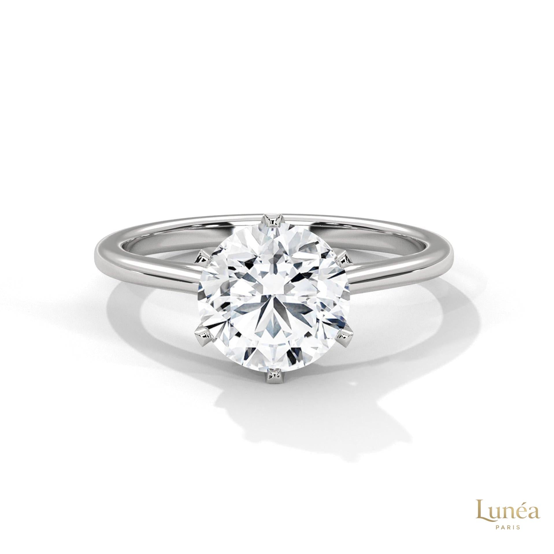 2 Ct. Solitaire Lab Diamond Ring – 6 Prong Classic