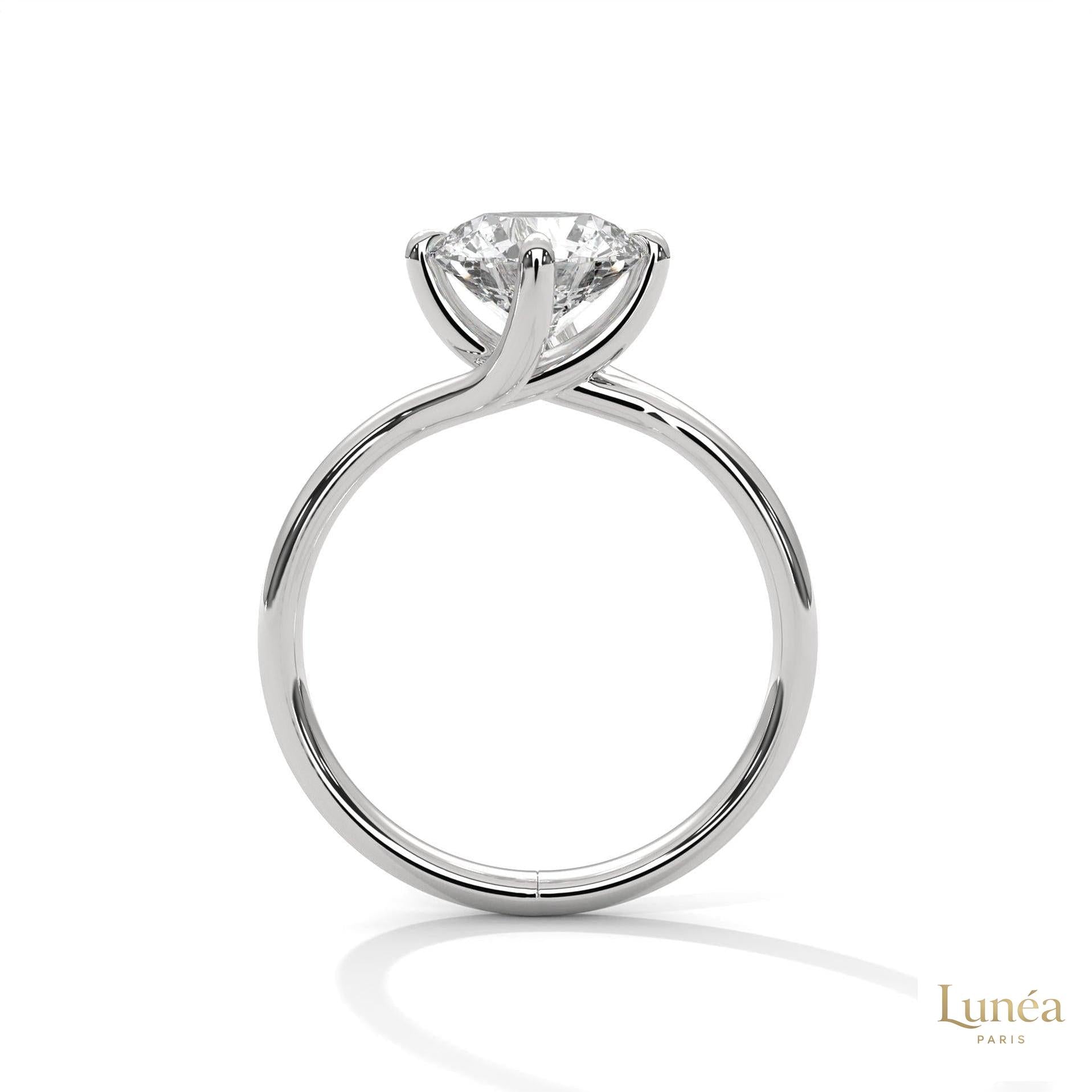 2 Ct. Twist Solitaire Lab Diamond Engagement Ring