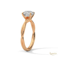 2 Ct. Twisted Solitaire Lab Diamond Engagement Ring