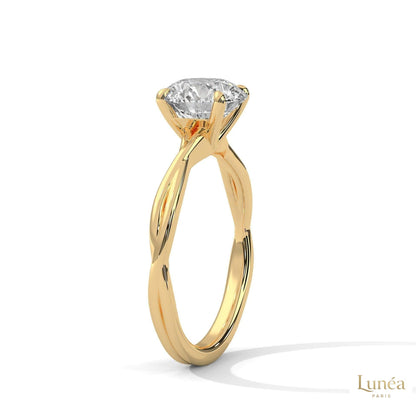 2 Ct. Twisted Solitaire Lab Diamond Engagement Ring