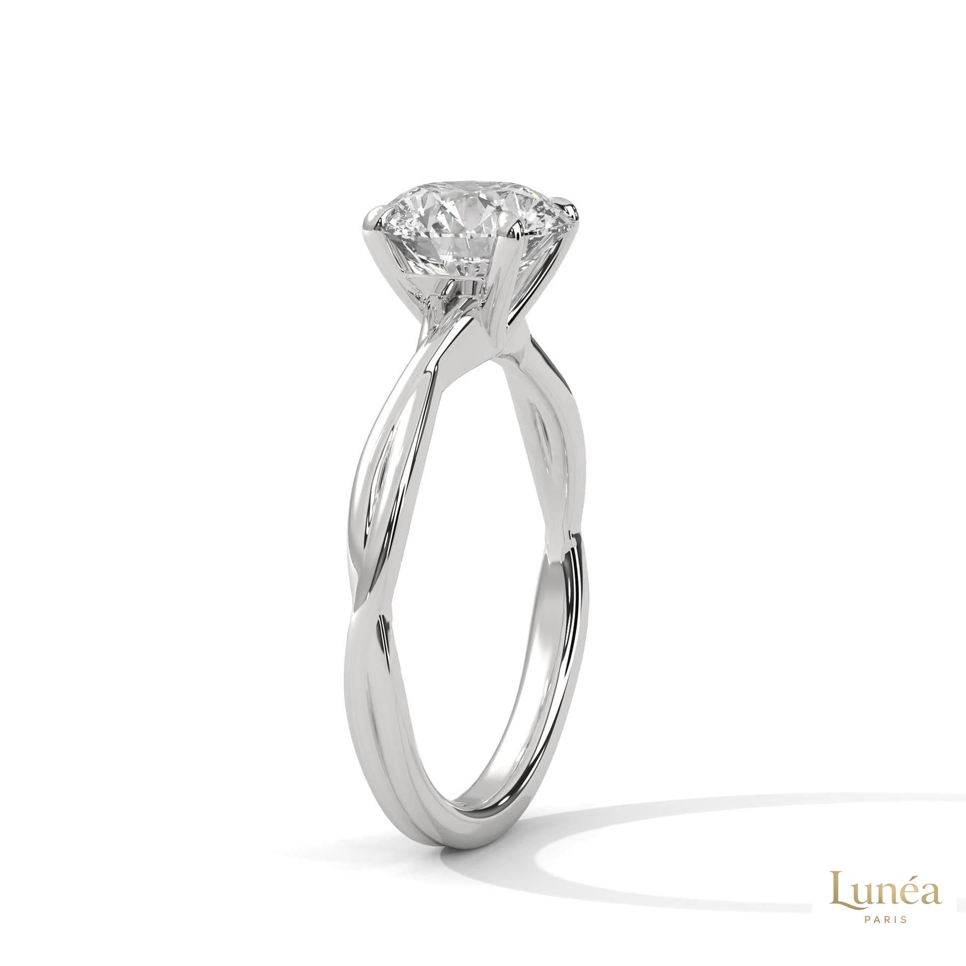 2 Ct. Twisted Solitaire Lab Diamond Engagement Ring