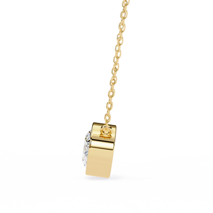 1.60 CT Oval Lab-Grown Diamond Bezel Pendant Necklace in 14K Gold & Platinum