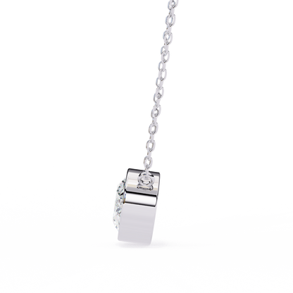 1.60 CT Oval Lab-Grown Diamond Bezel Pendant Necklace in 14K Gold & Platinum