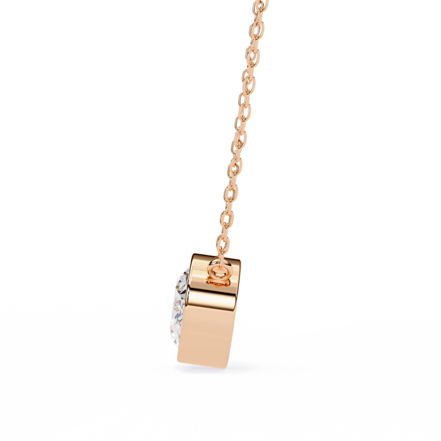 1.60 CT Oval Lab-Grown Diamond Bezel Pendant Necklace in 14K Gold & Platinum