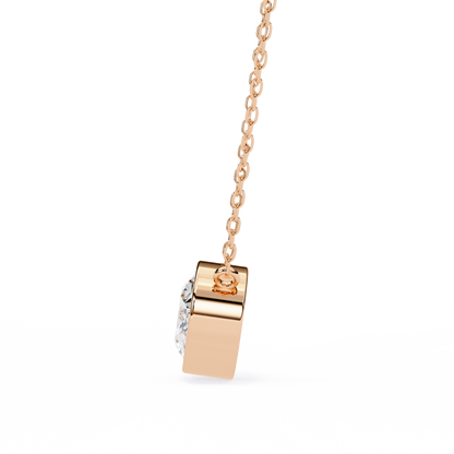 1.60 CT Oval Lab-Grown Diamond Bezel Pendant Necklace in 14K Gold & Platinum