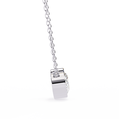 1.60 CT Oval Lab-Grown Diamond Bezel Pendant Necklace in 14K Gold & Platinum