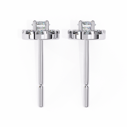 0.52 CTW Round Lab-Grown Diamond Halo Stud Earrings in 14K Gold