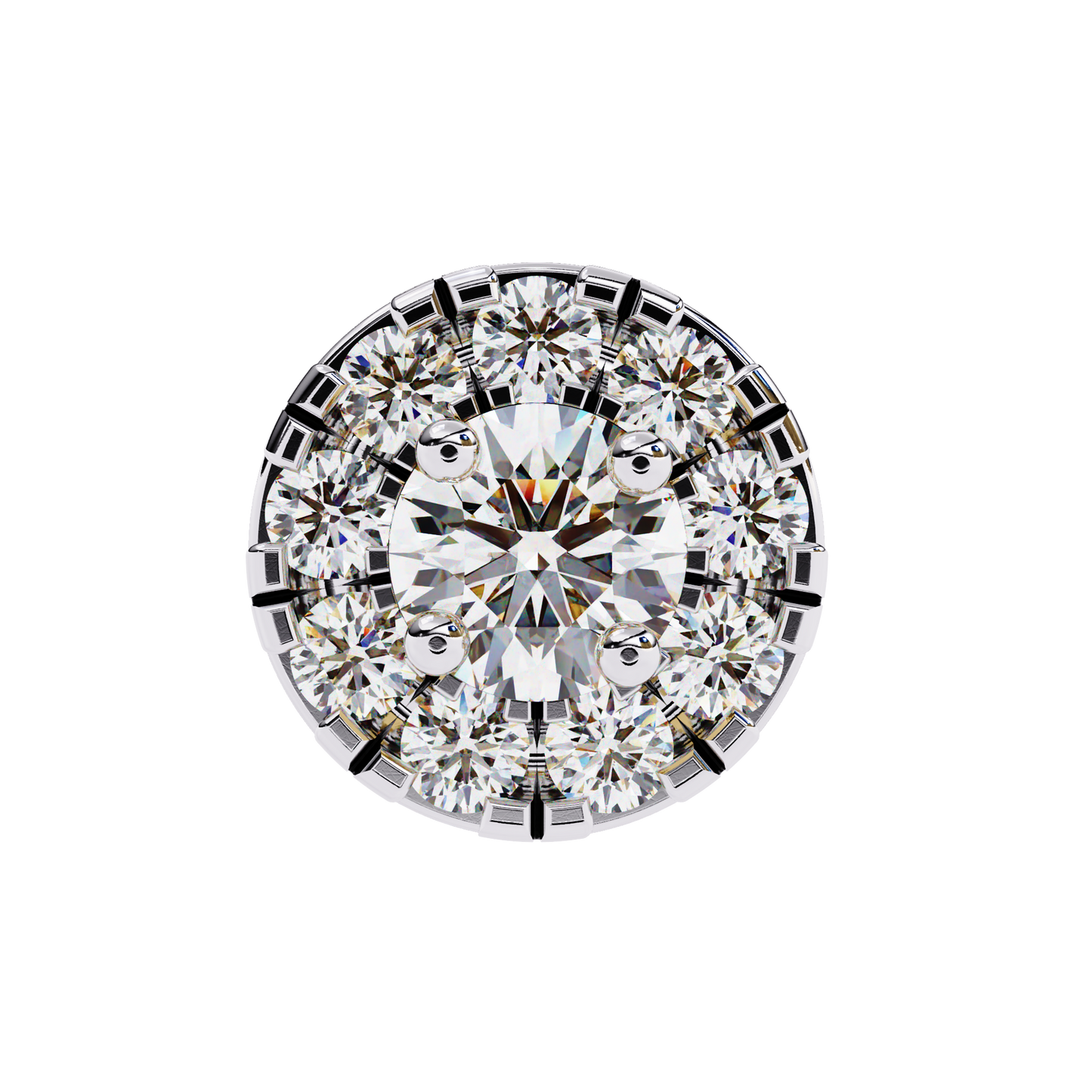 0.52 CTW Round Lab-Grown Diamond Halo Stud Earrings in 14K Gold